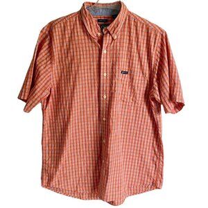 Chaps Easy Care Orange Button Down Short Sleeve Shirt Men's Large